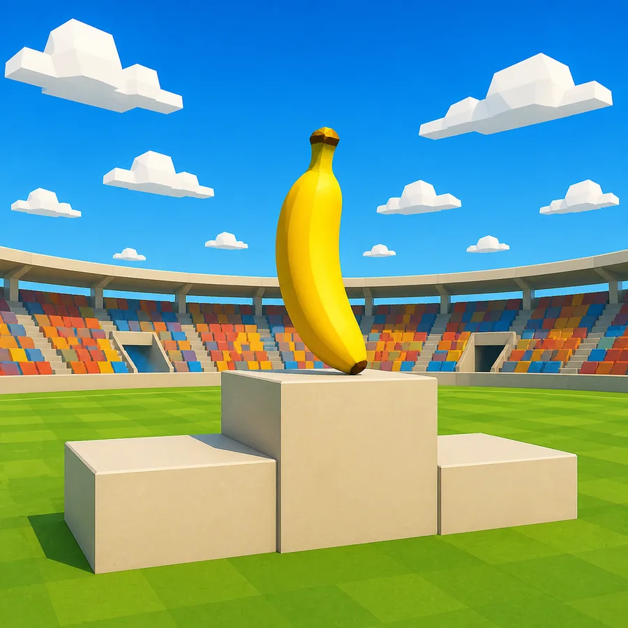 The banana on a sports podium
